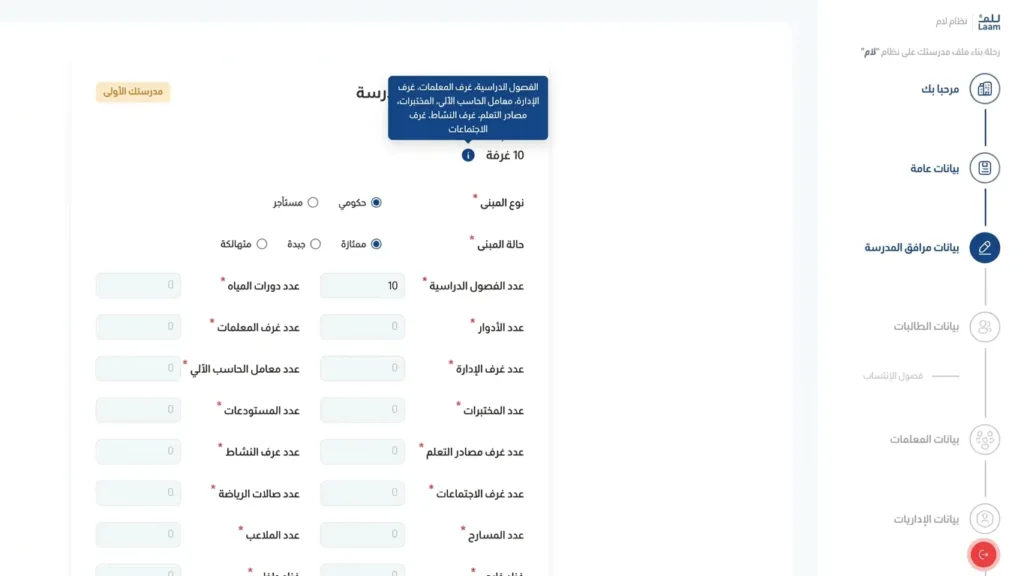 إجمالي عدد الغرف